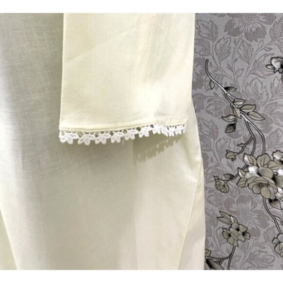 SoieRose Victorian Ivory Nightgown with Long Sleeves – 100% Cotton Sleepwear-SR- - Picture 5 of 5